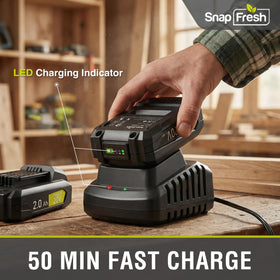 Compact, portable design of the SnapFresh blower for easy storage.