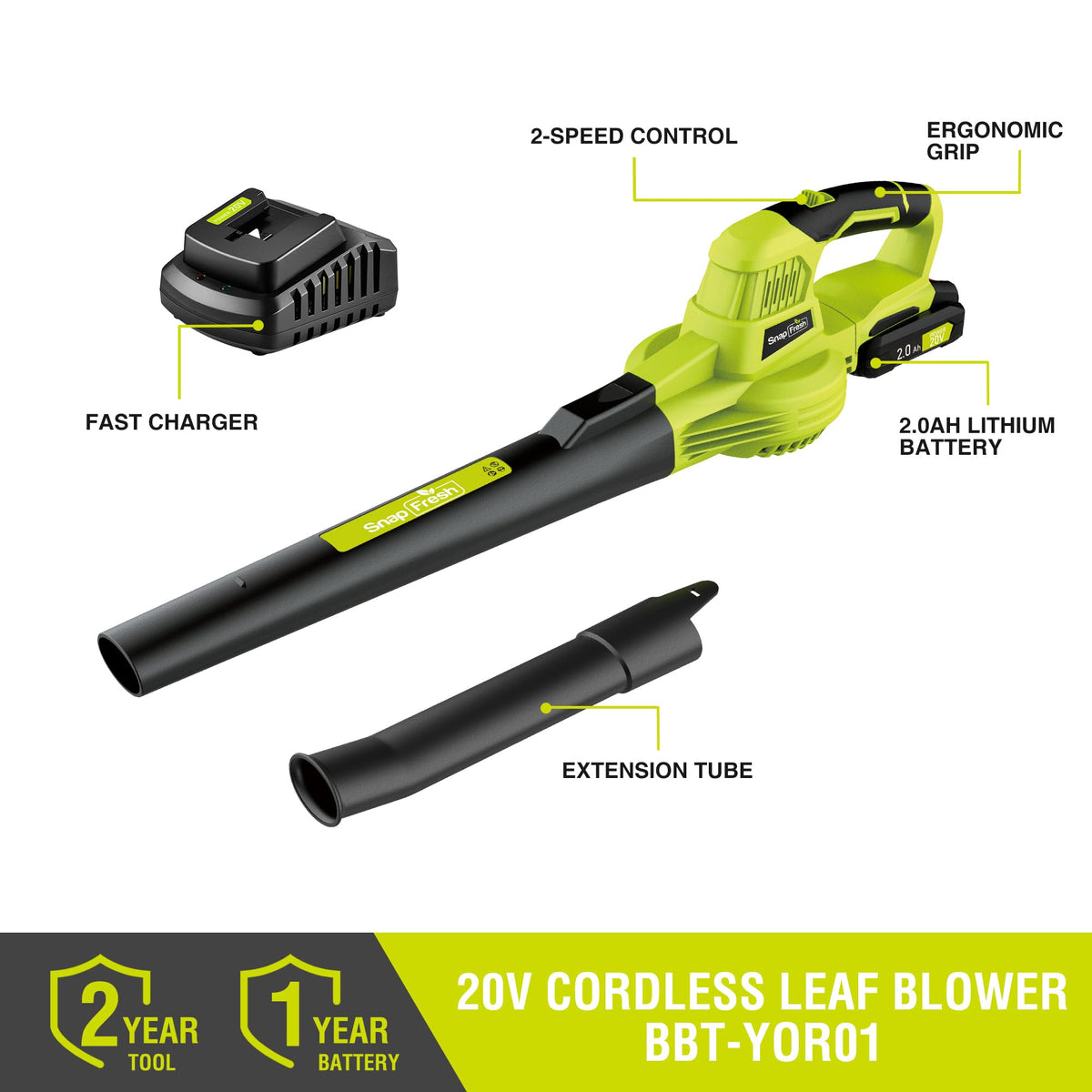 Two-speed control on the SnapFresh blower for precise task adjustments.