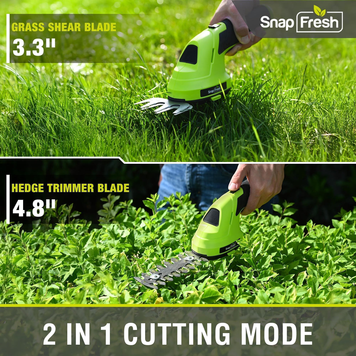 SnapFresh lightweight one-hand design enables comfortable trimming