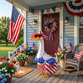 SNASRHTY small flag accents patriotic outdoor decor.