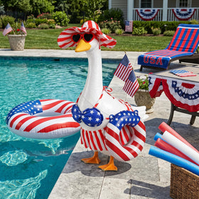 SNASRHTY skirt outfits the goose statue for yard displays.