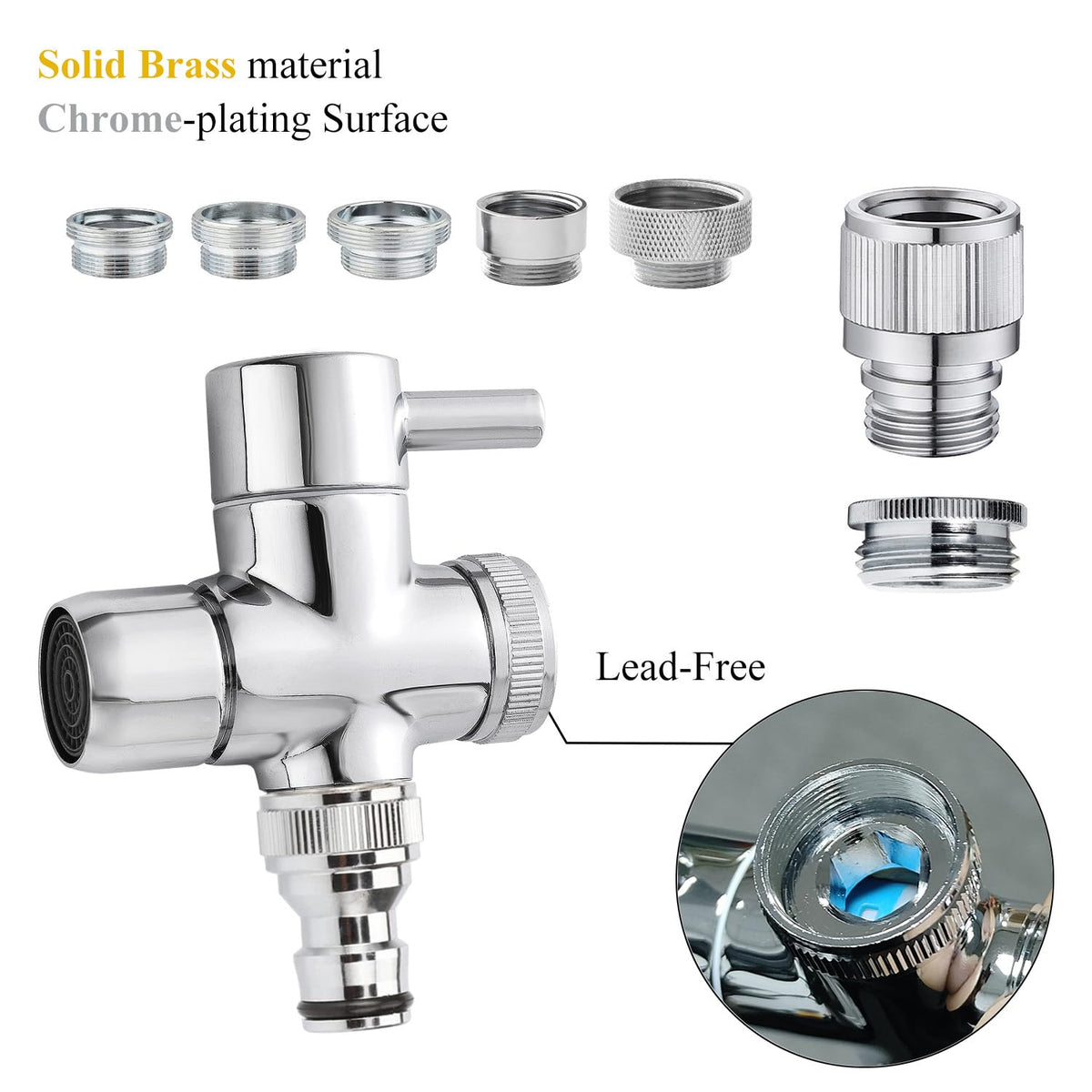 Sneatup brass chrome finish resists wear and leaks with secure seals.