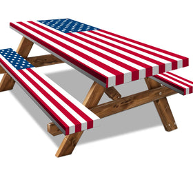 SNILOAW 6ft table cover with American flag for outdoor gatherings