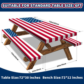 SNILOAW patriotic bench covers for 72x12 tables at gatherings
