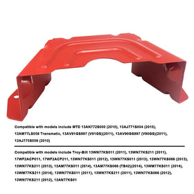 SnowBear red belt cover on mower deck demonstrates easy swap during maintenance