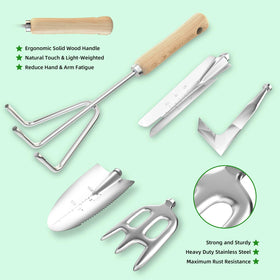 Snuggalux Garden Tools Set clear pocket tote for quick access.