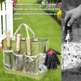 Snuggalux Garden Tools Set planting tool ready for smooth transplanting.