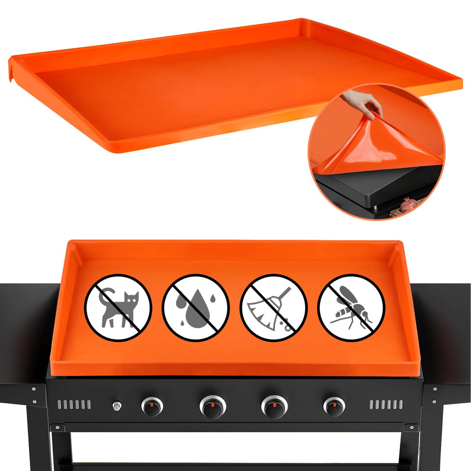 Snuggery 29in silicone griddle mat with full-edge coverage protects Blackstone surfaces from dust and debris.