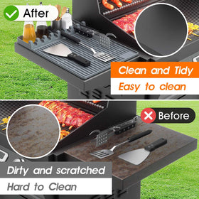 Heat-resistant silicone up to 450°F safeguards surfaces during grilling.