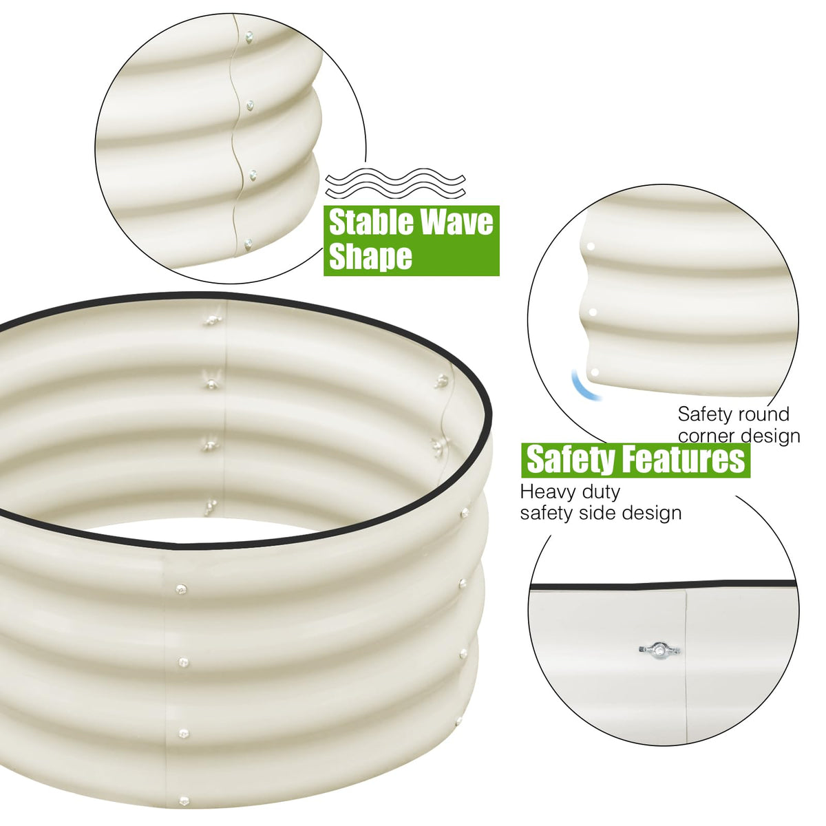 SnugNiture 3-Pcs raised garden kit ready for vegetables and flowers