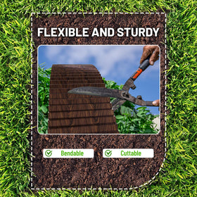 Brown SnugNiture edging suitable for curved and straight layouts