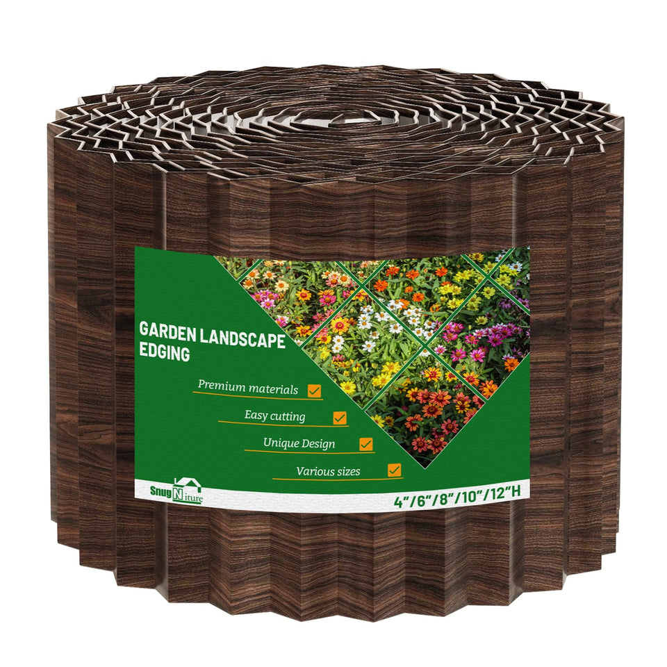 SnugNiture corrugated edge brown for durable lawn borders.