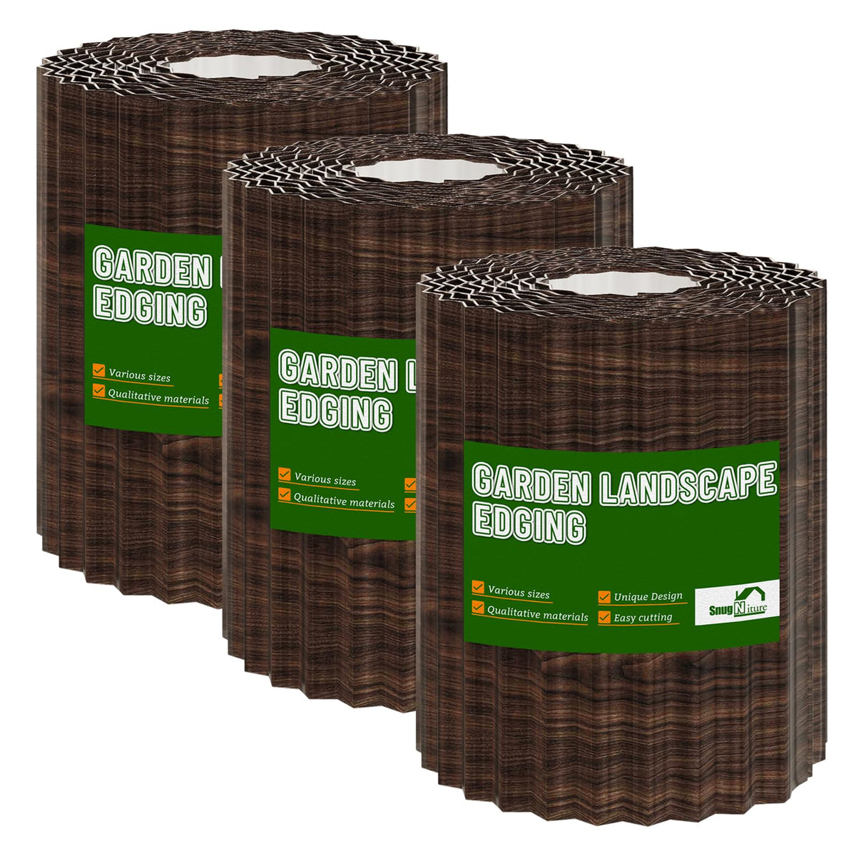 SnugNiture corrugated edging with waves texture enhances garden borders for a refined outdoor look.