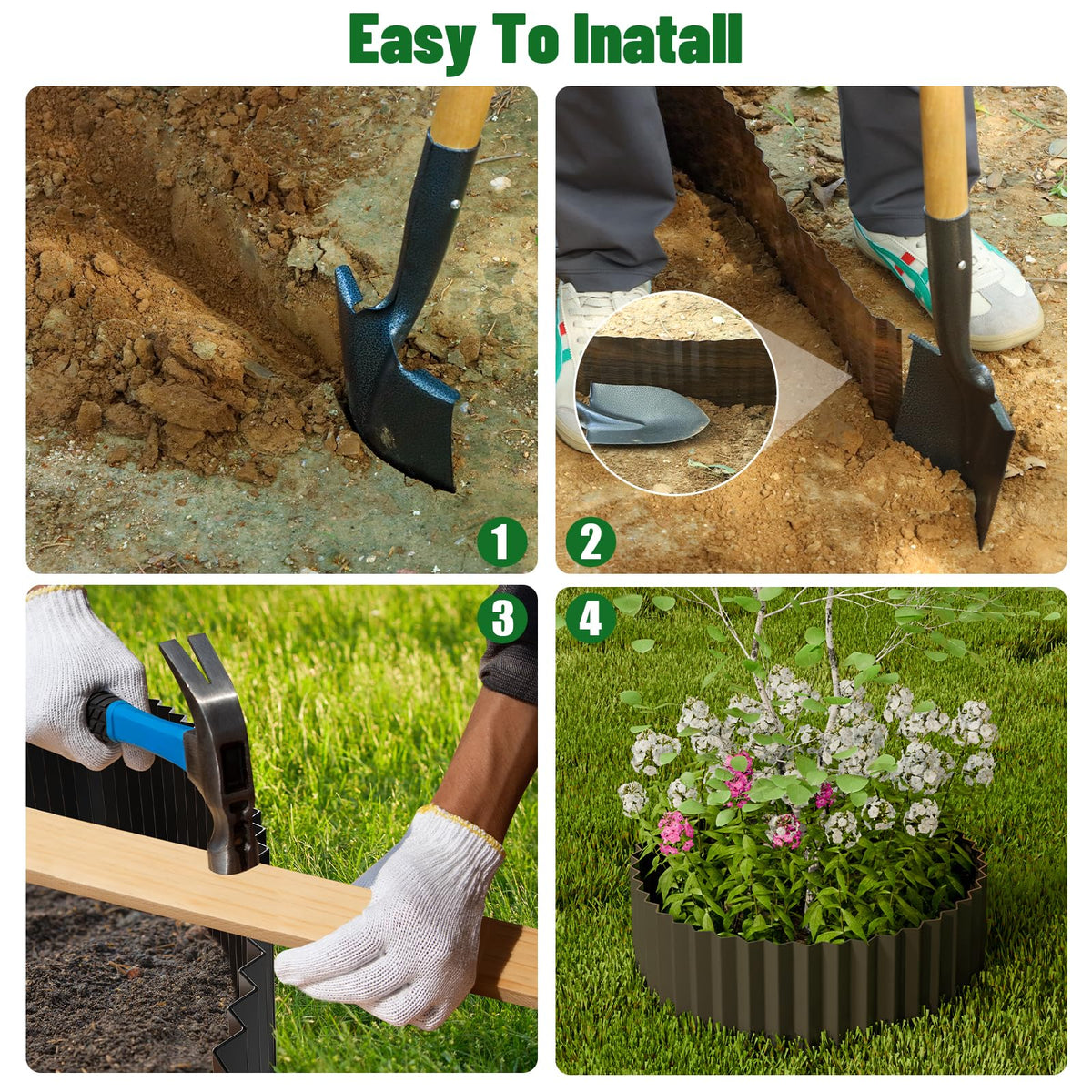SnugNiture durable metal construction edging withstands outdoor conditions.