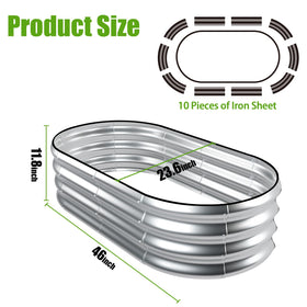 SnugNiture galvanized raised bed with two planters demonstrates space-efficient garden layout.