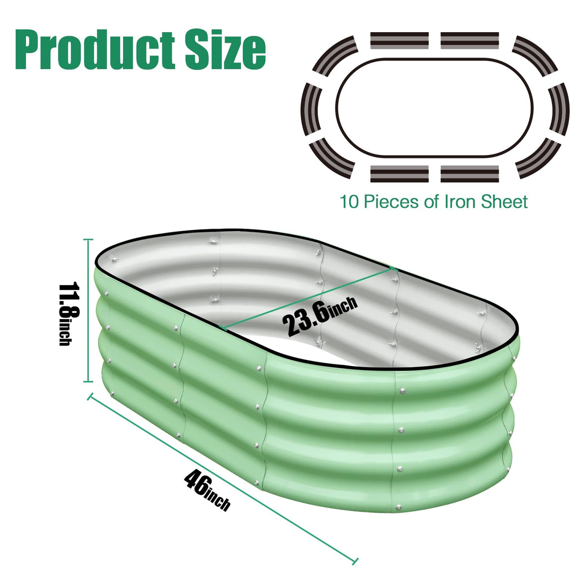 SnugNiture galvanized bed bottomless frame, drainage and root growth enabled