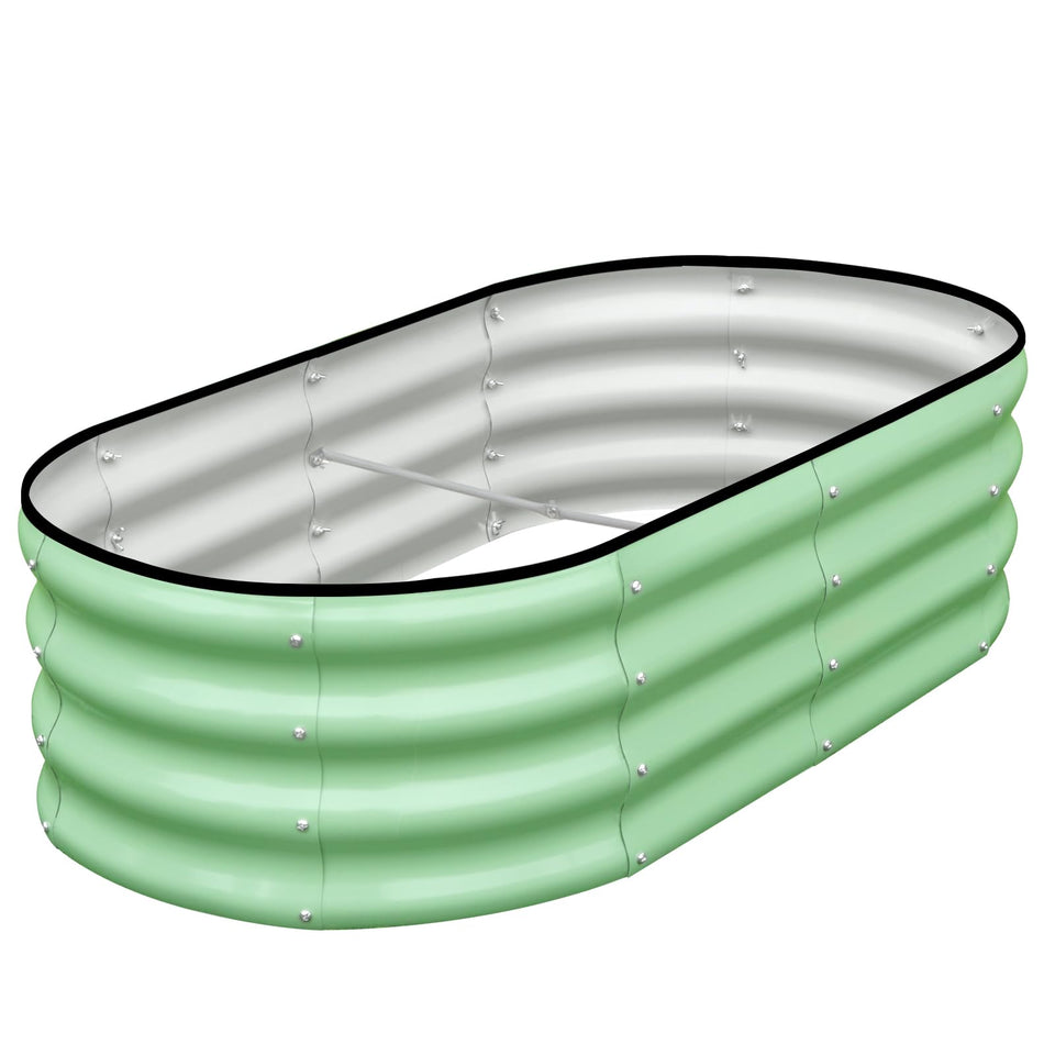SnugNiture galvanized raised garden bed front view, spacious planting area for vegetables