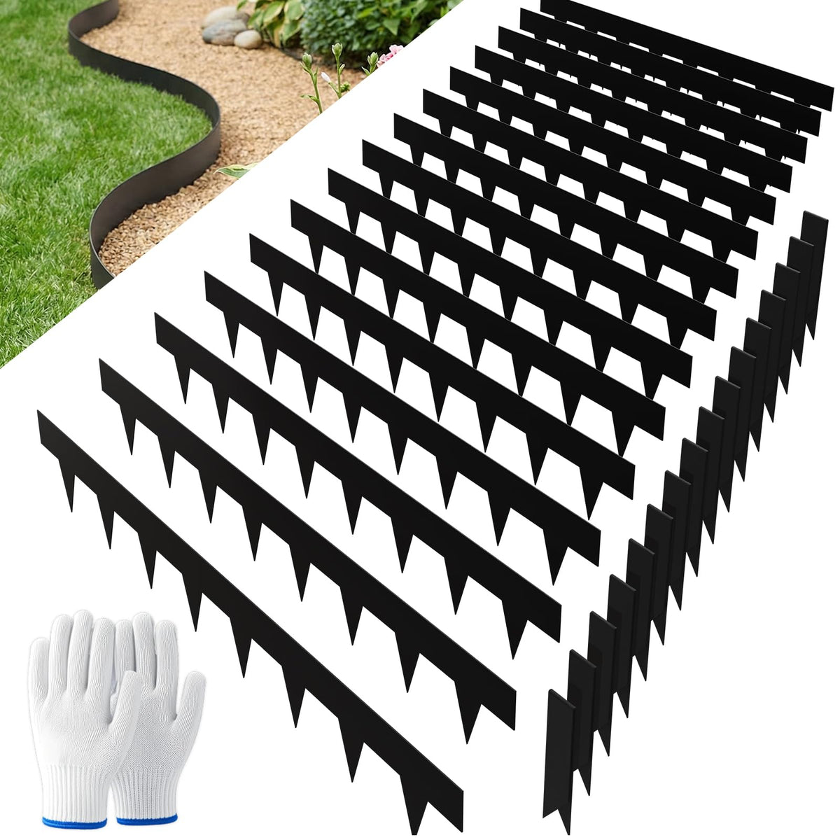 SnugNiture galvanized steel edging straight panel, durable border for crisp lawn edges.