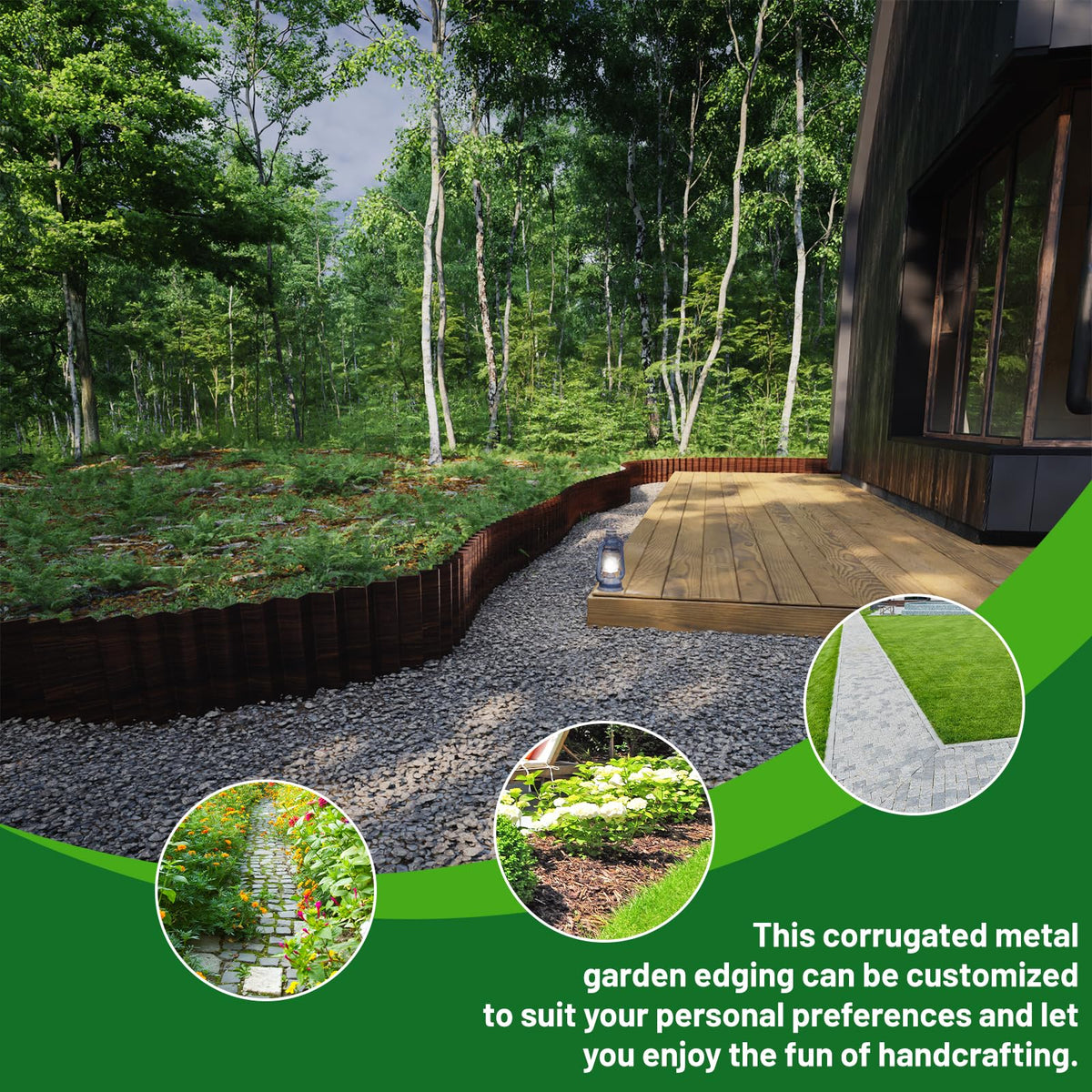 SnugNiture garden border supports DIY landscaping projects.