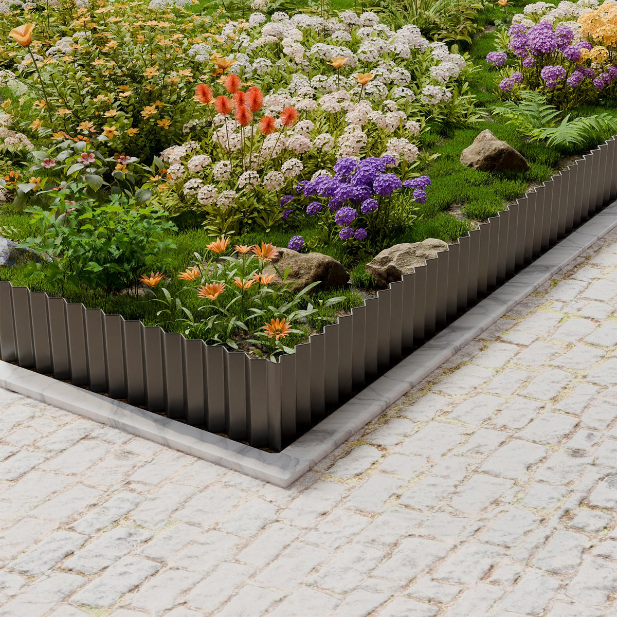 SnugNiture landscape border with secure hemmed edge for safe installation.