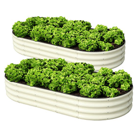 SnugNiture oval raised garden bed assembly shows easy setup for vegetables.