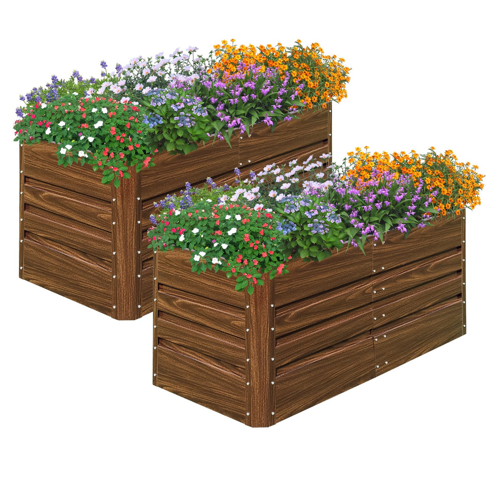 SnugNiture raised bed 4x2x2ft front view shows deep growing space for vegetables.