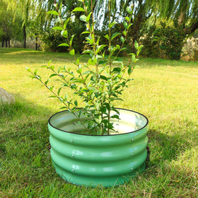 SnugNiture round bed close-up reveals rust-resistant galvanized steel durability