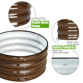SnugNiture round galvanized bed open-bottom design enables better drainage for healthy roots.