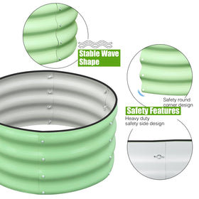 SnugNiture round galvanized bed open bottom design emphasizing drainage and root growth