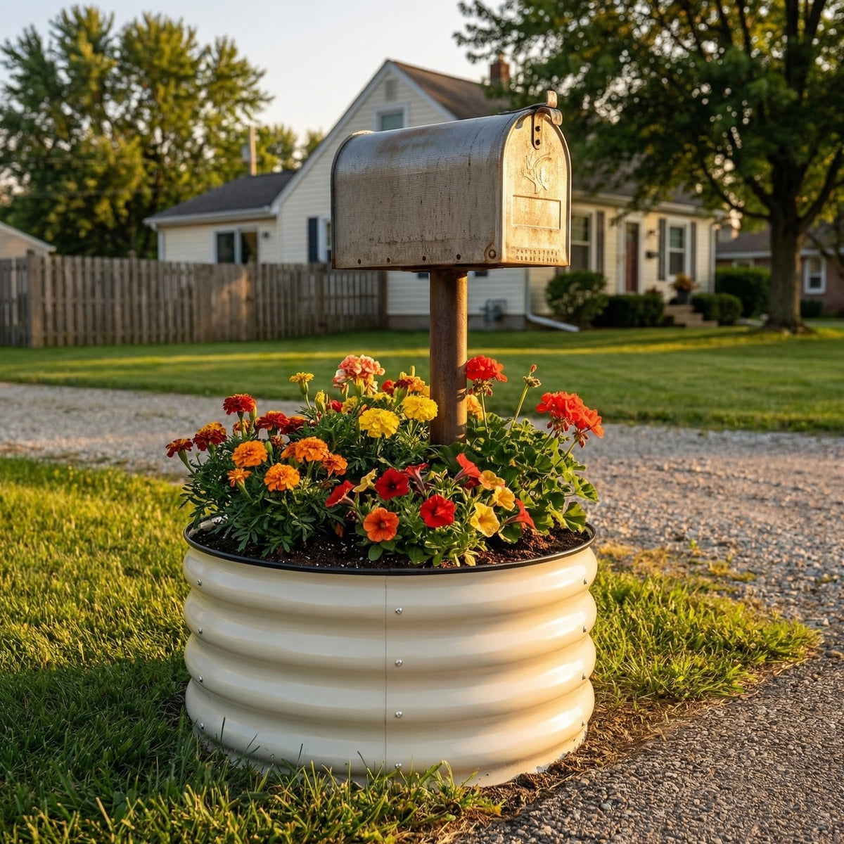 SnugNiture round galvanized bed open bottom for improved drainage