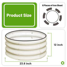 SnugNiture round white garden bed complements outdoor spaces