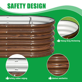 SnugNiture garden bed with safety rubber edging for comfortable gardening.
