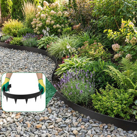 SnugNiture edging, 2-inch above-ground height, keeps mulch contained.