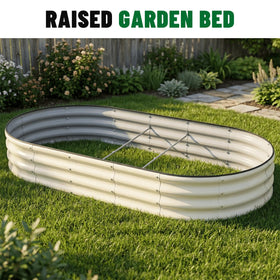 SnugNiture white metal planter bed suits modern outdoor spaces.