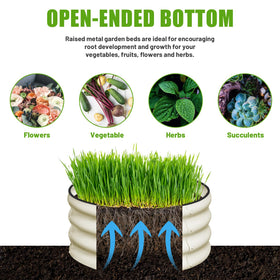 SnugNiture white round planter fits neatly in any garden