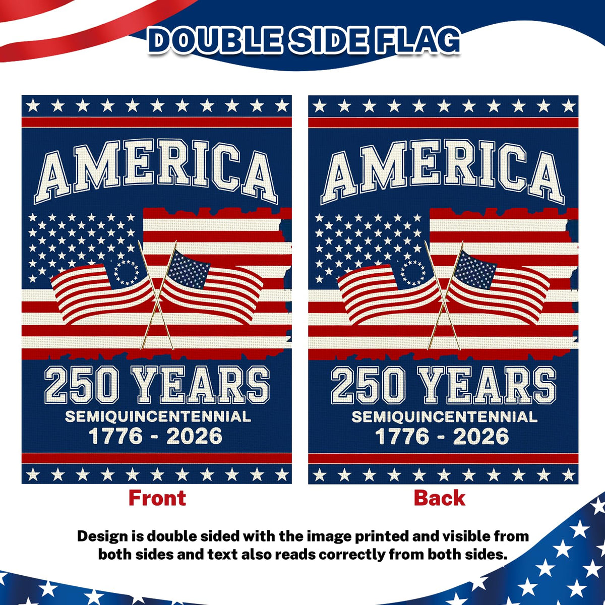 Snungee 12x18 garden flag on a pole, ideal for porches and yards.