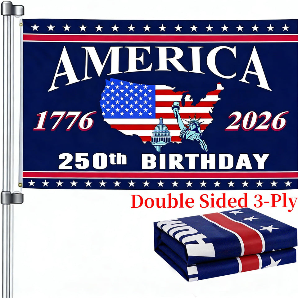 Snungee 250th anniversary flag, 3x5, double-sided for outdoor display