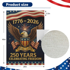 Snungee 250th Anniversary flag back view, readable from all angles.