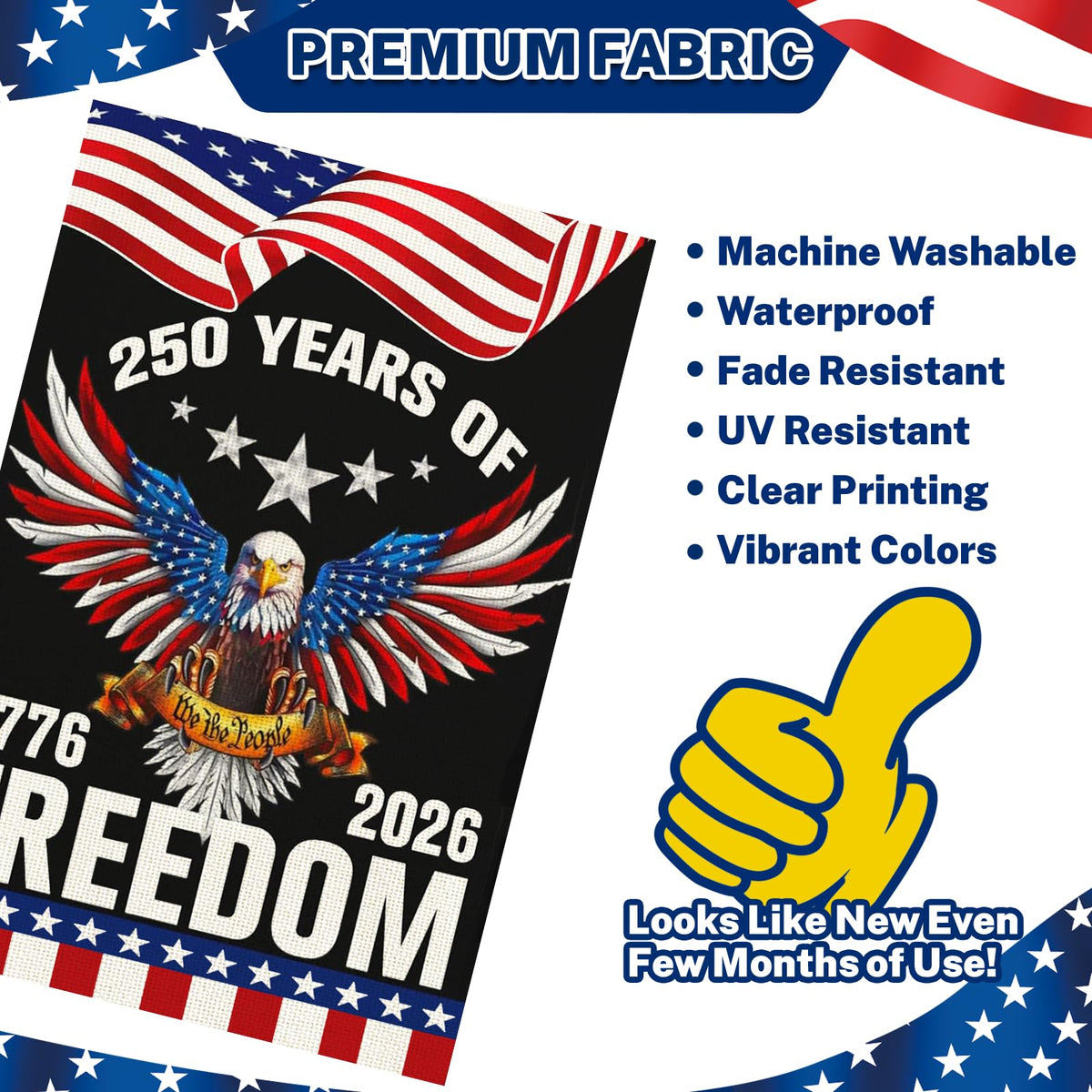 Snungee flag eagle design close-up, premium detail for outdoor decor.