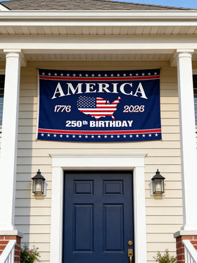 Snungee 250th anniversary flag features map detail for a unique historic touch