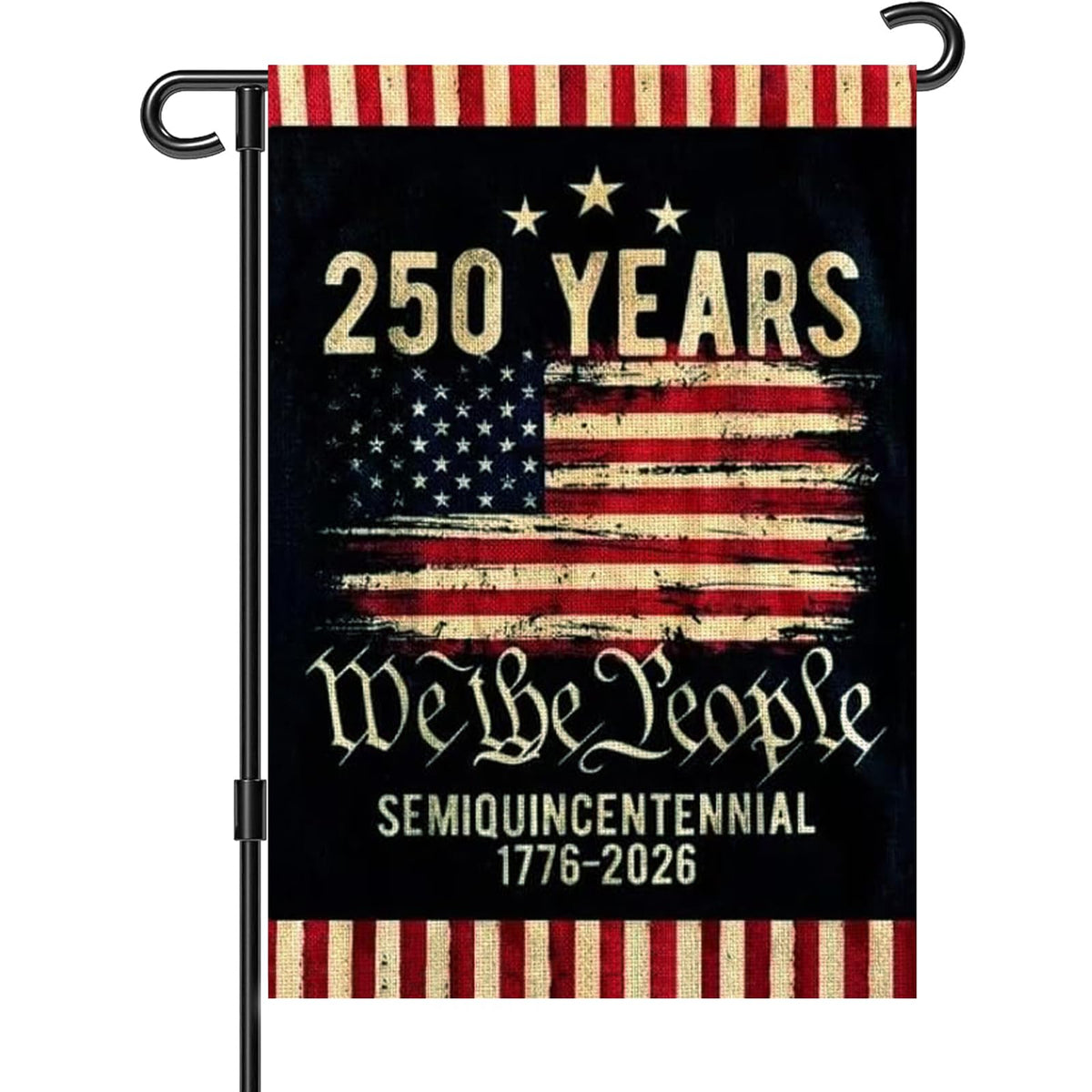Snungee 250th anniversary flag front view with double-sided print for outdoor display