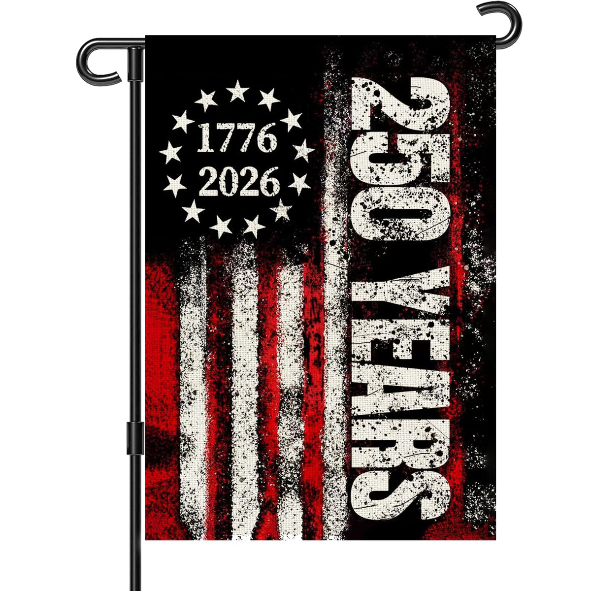Snungee 250th anniversary flag front view with vivid, readable design for outdoor display.