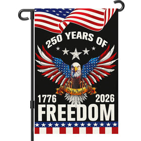 Snungee 250th Anniversary flag front view with eagle design for outdoor display.