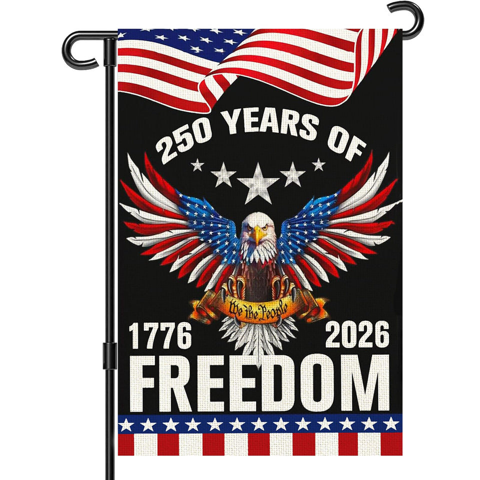 Snungee 250th Anniversary flag front view with eagle design for outdoor display.