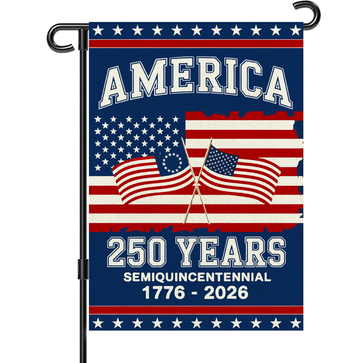 Snungee 250th anniversary flag front view, outdoors-ready with vibrant colors.