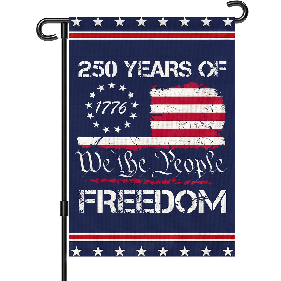 Snungee 250th Anniversary flag, We the People, double-sided for outdoor display.