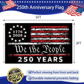 Snungee 250th flag featuring We the People for 4th of July decor.