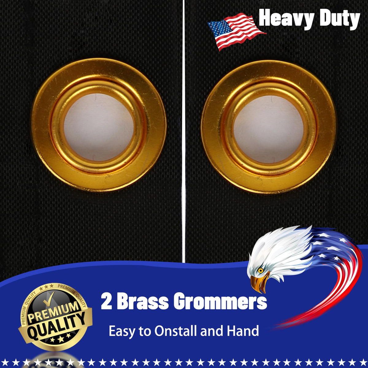 Snungee flag with brass grommets and canvas header for heavy duty use.