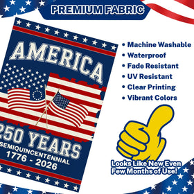 Snungee double-sided print flag shows stars and stripes visible from both sides.