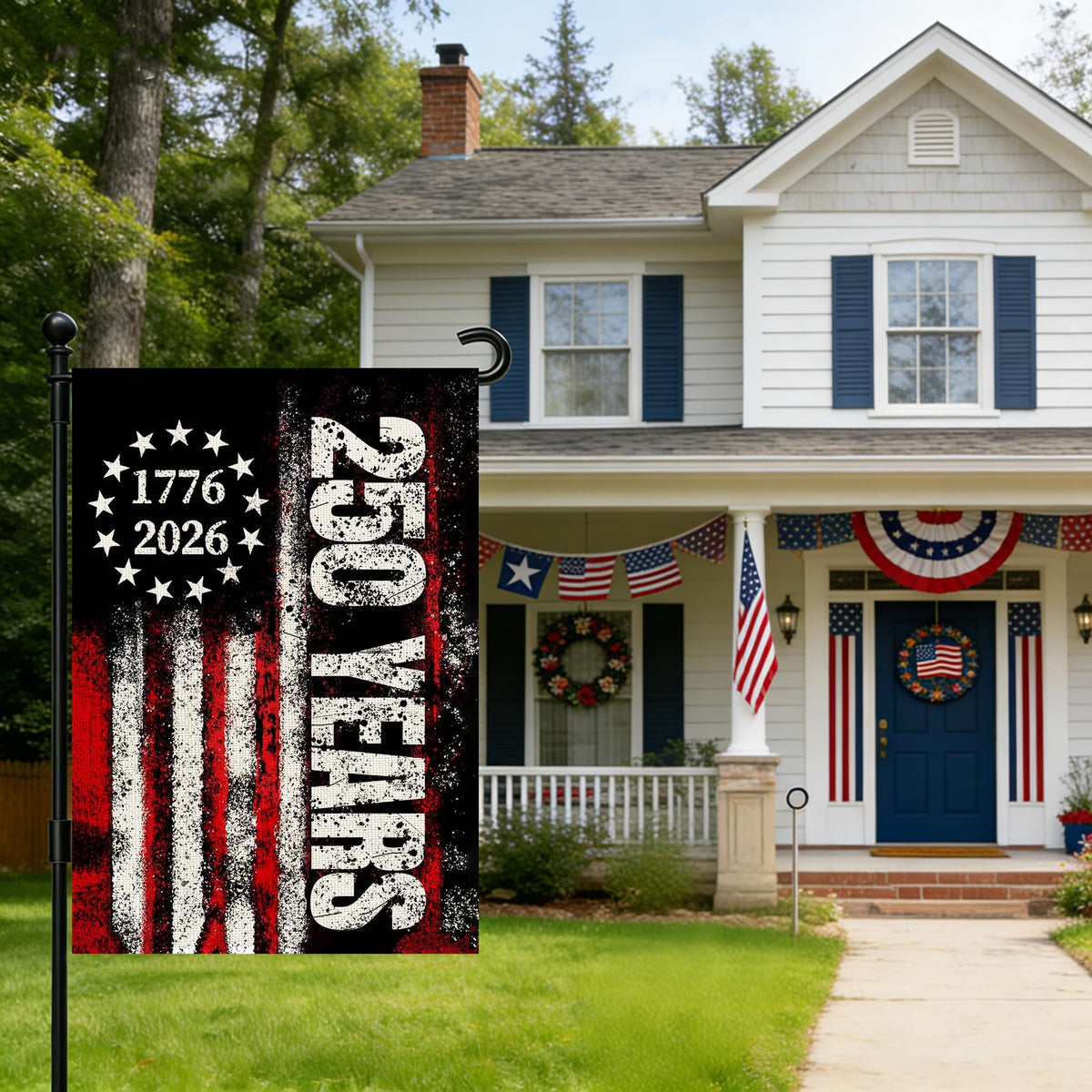 Snungee fade-resistant colors keep red, white, blue vibrant year-round.
